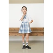 BD-MO-163 Design JK wind blue and white short-sleeved children's school uniform, customized plaid skirt, anti-glare lining, waist elastic design
