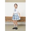 BD-MO-163 Design JK wind blue and white short-sleeved children's school uniform, customized plaid skirt, anti-glare lining, waist elastic design