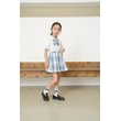BD-MO-163 Design JK wind blue and white short-sleeved children's school uniform, customized plaid skirt, anti-glare lining, waist elastic design