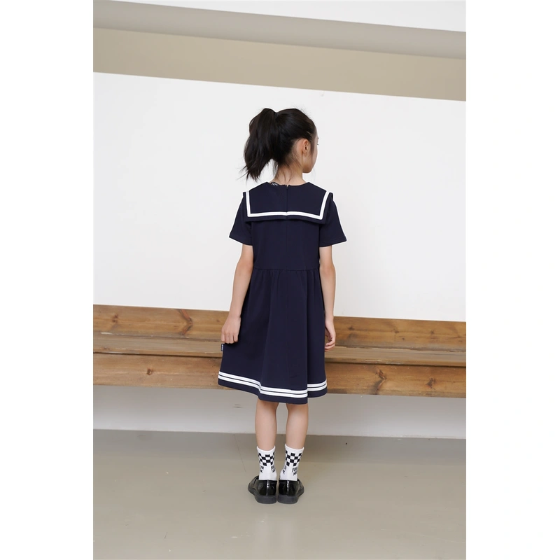 BD-MO-165 Custom-made college style children's school uniforms, design lapel school uniform skirts, simple cuffs, real people try on, model demonstrations