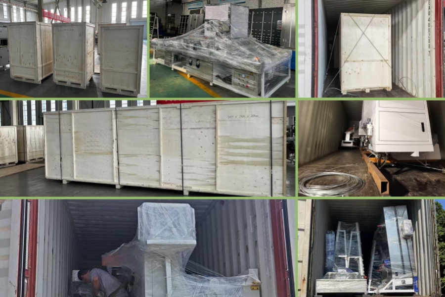 EMBALAJE Y ENVÍO de máquina de doble acristalamiento