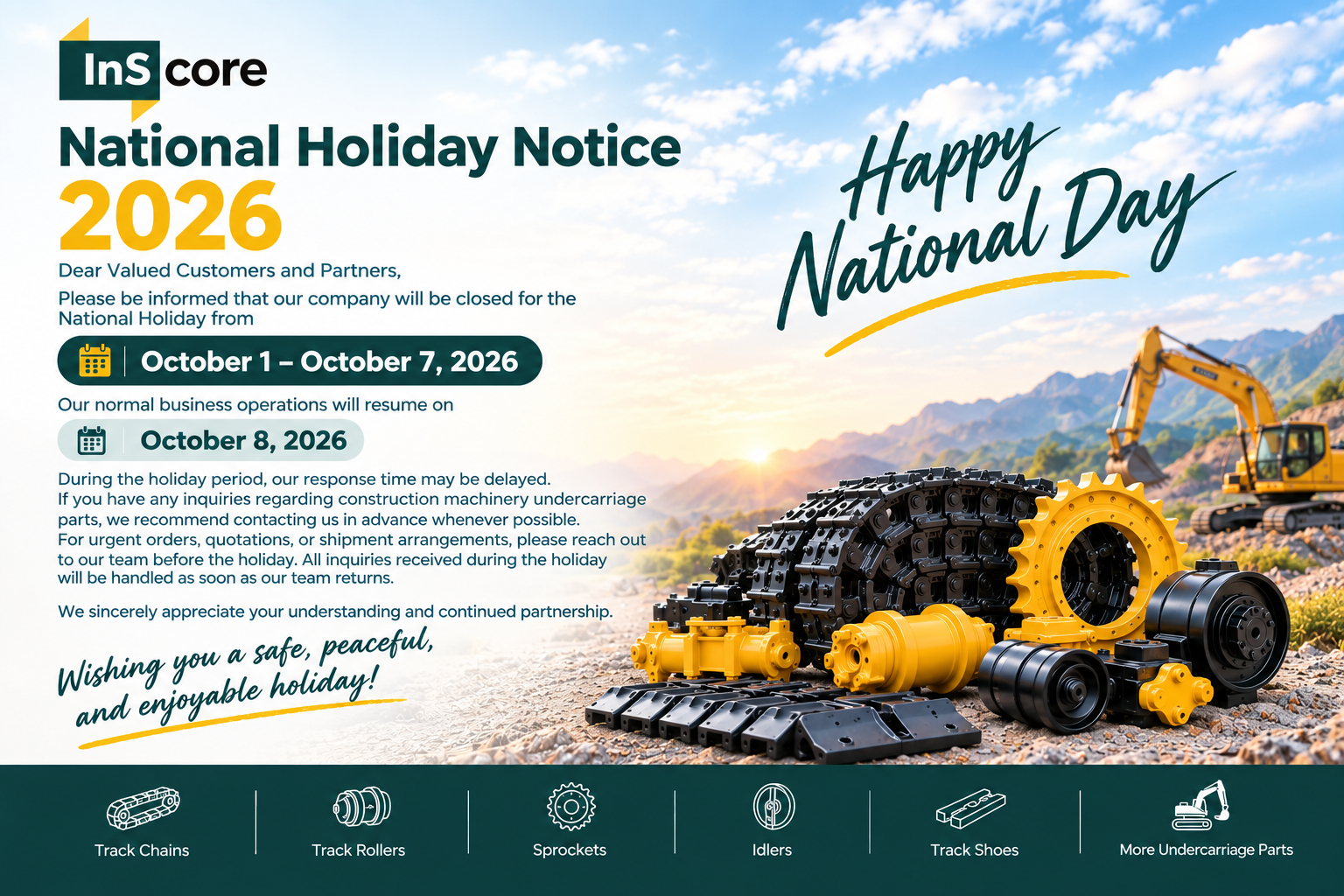 InScoremachinery National Holiday Notice 2026