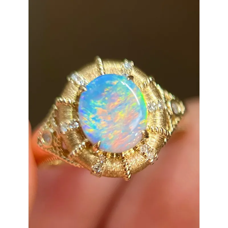 Celestial Dream Engagement Ring | Custom 18K Gold Diamond Ring