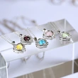 Factory direct sales of new Korean style heart-to-heart moonstone zircon necklace clavicle chain sweater chain wholesale