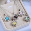 Factory direct sales of new Korean style heart-to-heart moonstone zircon necklace clavicle chain sweater chain wholesale