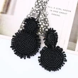 Fashion street style celebrity bohemian style earrings tassel exaggerated large earrings braided bead earrings ern82