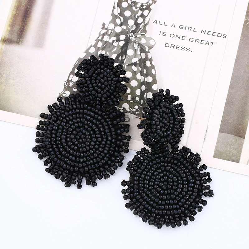 Fashion street style celebrity bohemian style earrings tassel exaggerated large earrings braided bead earrings ern82