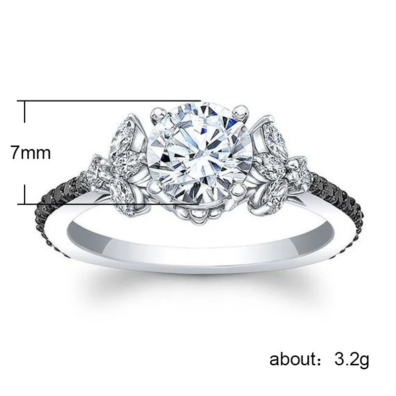 New copper jewelry, popular in Europe and America, zircon ring, hollow creative women's ring