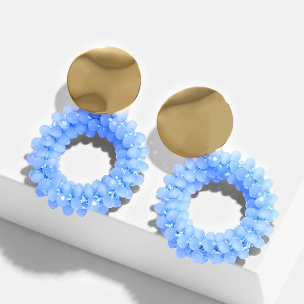 New earrings for women, colorful beads, crystal alloy earrings, erp45