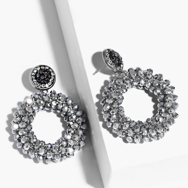 New earrings for women, colorful beads, crystal alloy earrings, erp45