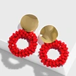 New earrings for women, colorful beads, crystal alloy earrings, erp45