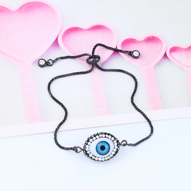 European and American devil's eye copper inlaid color zirconium alloy bracelet blue eyes hand jewelry female simple new bra60
