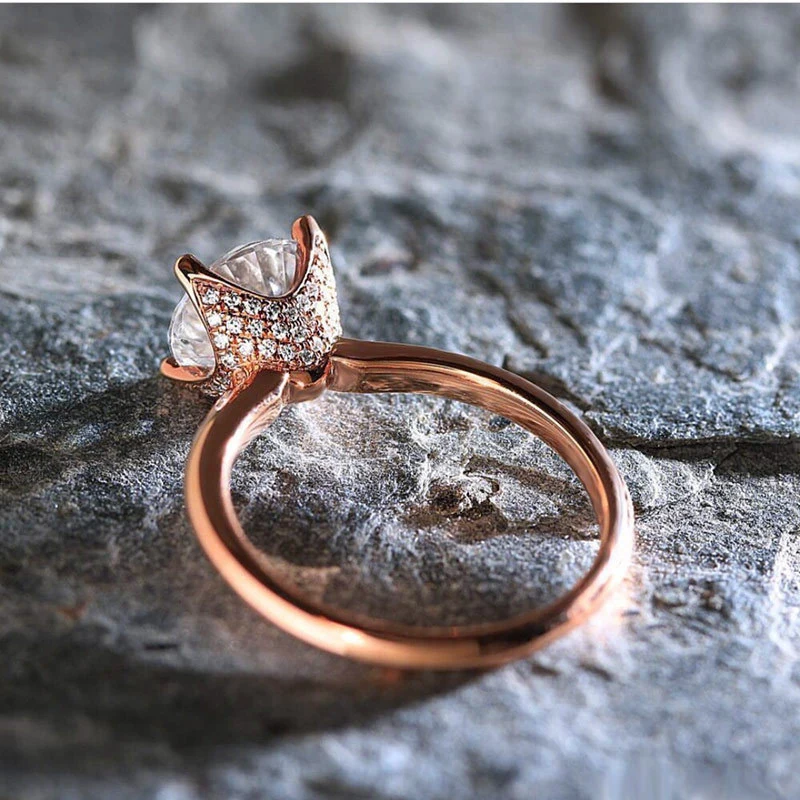 E-commerce spot new style ring classic four-claw simulation zircon finger ring hand jewelry wholesale