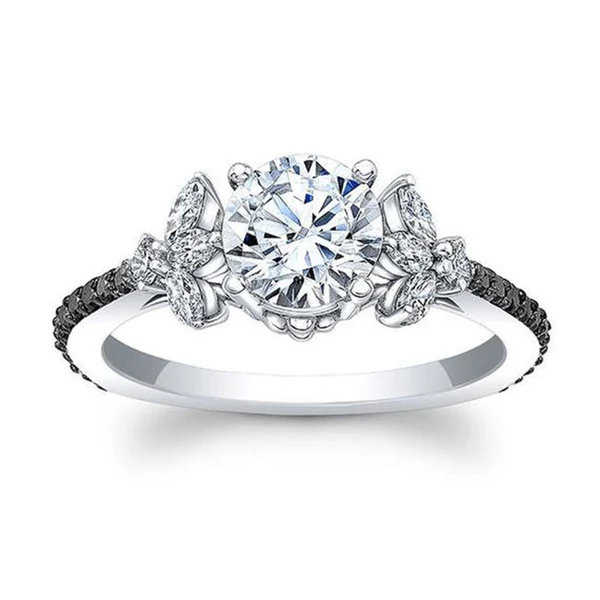 New copper jewelry, popular in Europe and America, zircon ring, hollow creative women's ring