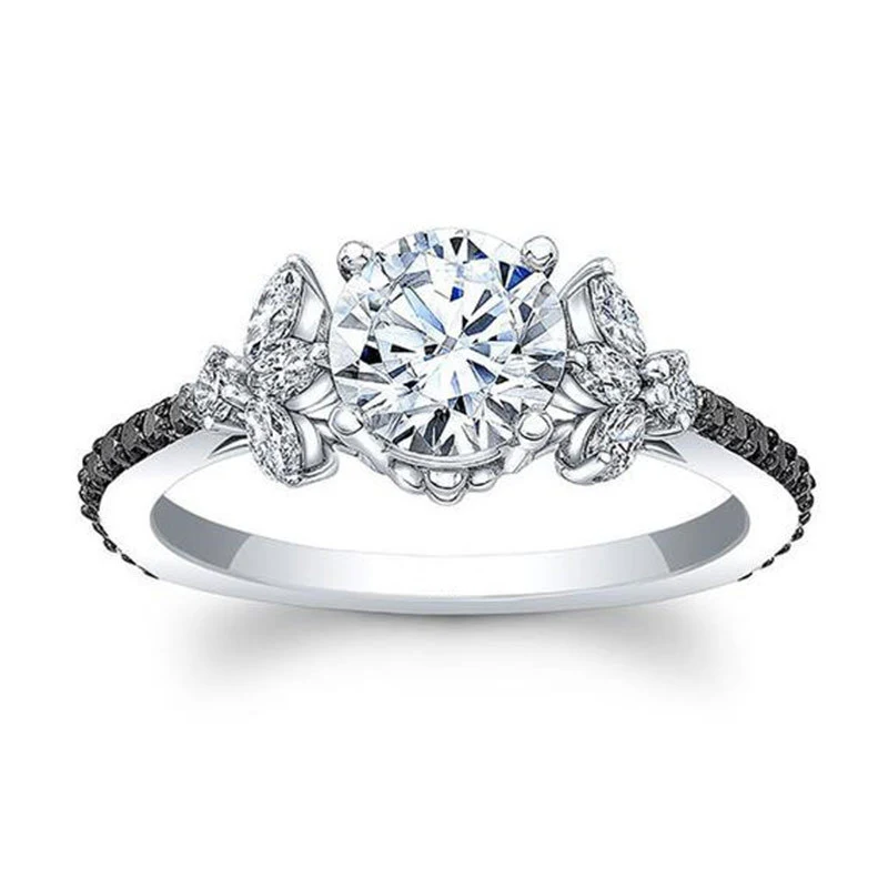 New copper jewelry, popular in Europe and America, zircon ring, hollow creative women's ring