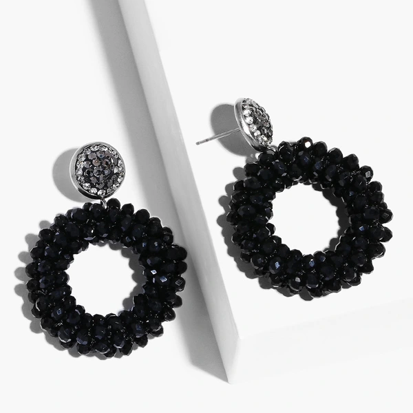 New earrings for women, colorful beads, crystal alloy earrings, erp45