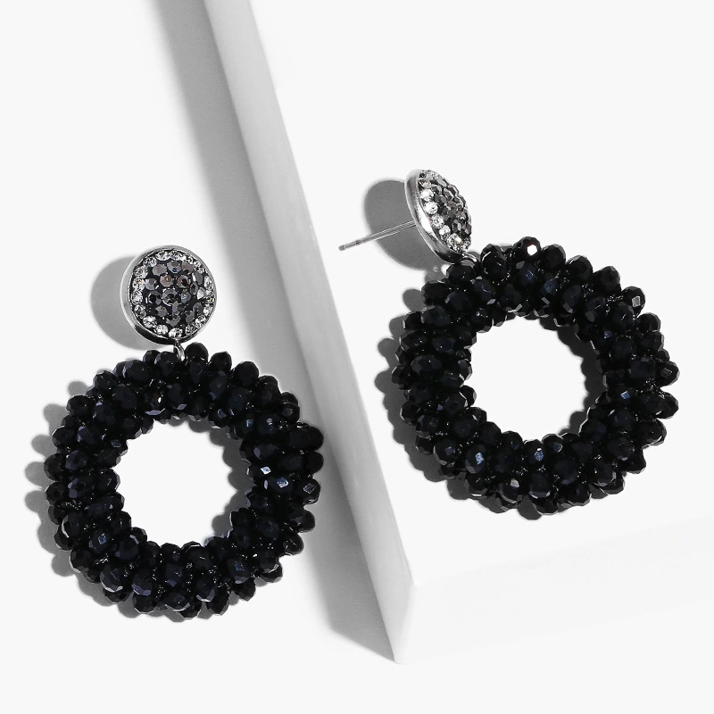 New earrings for women, colorful beads, crystal alloy earrings, erp45