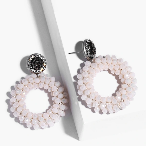 New earrings for women, colorful beads, crystal alloy earrings, erp45