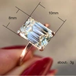 New accessories classic four-claw white square diamond ring copper plated rose gold ring jewelry wholesale