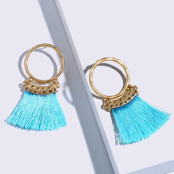 European and American fashion earrings trendy women exaggerated long temperament geometric tassel earrings earrings earrings female erj98