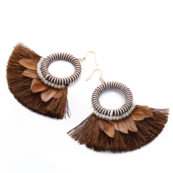 European and American fashion earrings trendy women exaggerated long temperament geometric tassel earrings earrings earrings female erj98