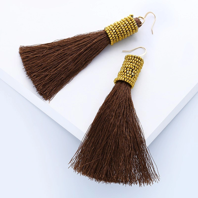 European and American fashion earrings trendy women exaggerated long temperament geometric tassel earrings earrings earrings female erj98