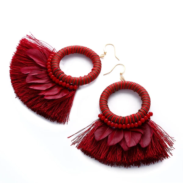 European and American fashion earrings trendy women exaggerated long temperament geometric tassel earrings earrings earrings female erj98