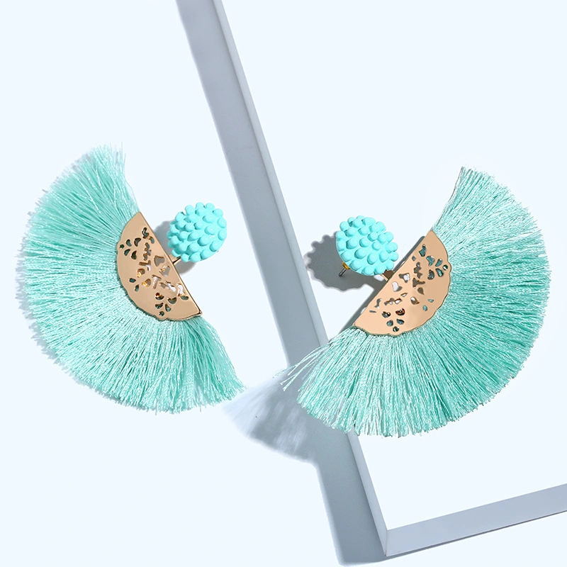European and American fashion earrings trendy women exaggerated long temperament geometric tassel earrings earrings earrings female erj98
