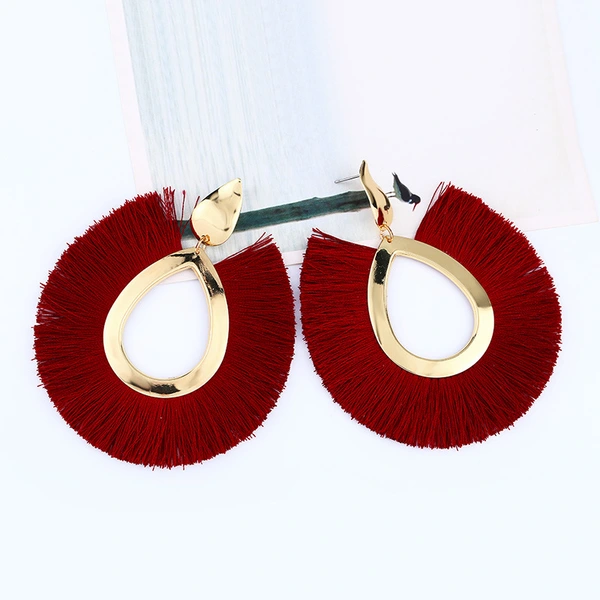 European and American fashion earrings trendy women exaggerated long temperament geometric tassel earrings earrings earrings female erj98