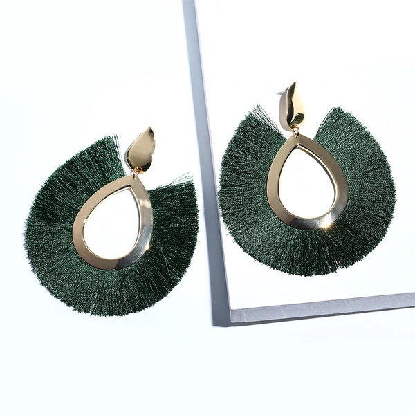 European and American fashion earrings trendy women exaggerated long temperament geometric tassel earrings earrings earrings female erj98