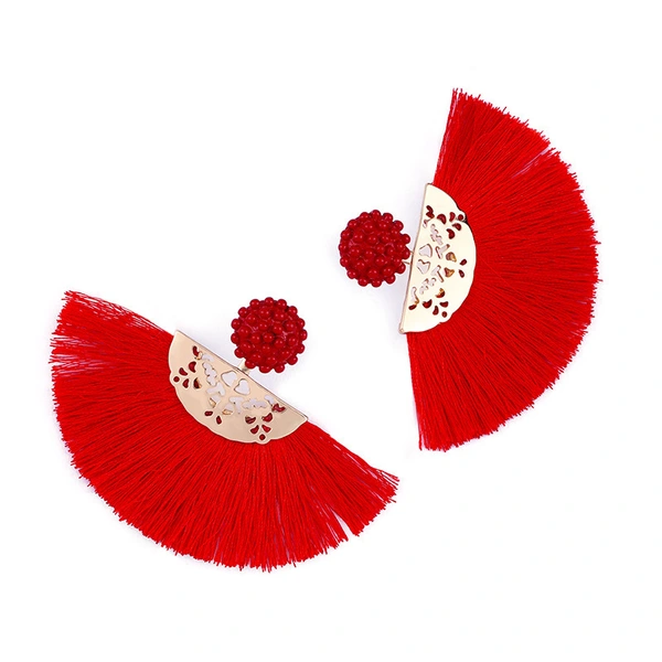 European and American fashion earrings trendy women exaggerated long temperament geometric tassel earrings earrings earrings female erj98