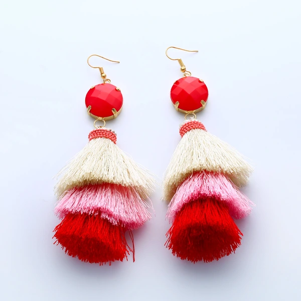 European and American fashion earrings trendy women exaggerated long temperament geometric tassel earrings earrings earrings female erj98