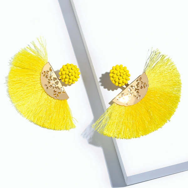 European and American fashion earrings trendy women exaggerated long temperament geometric tassel earrings earrings earrings female erj98