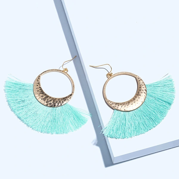 European and American fashion earrings trendy women exaggerated long temperament geometric tassel earrings earrings earrings female erj98