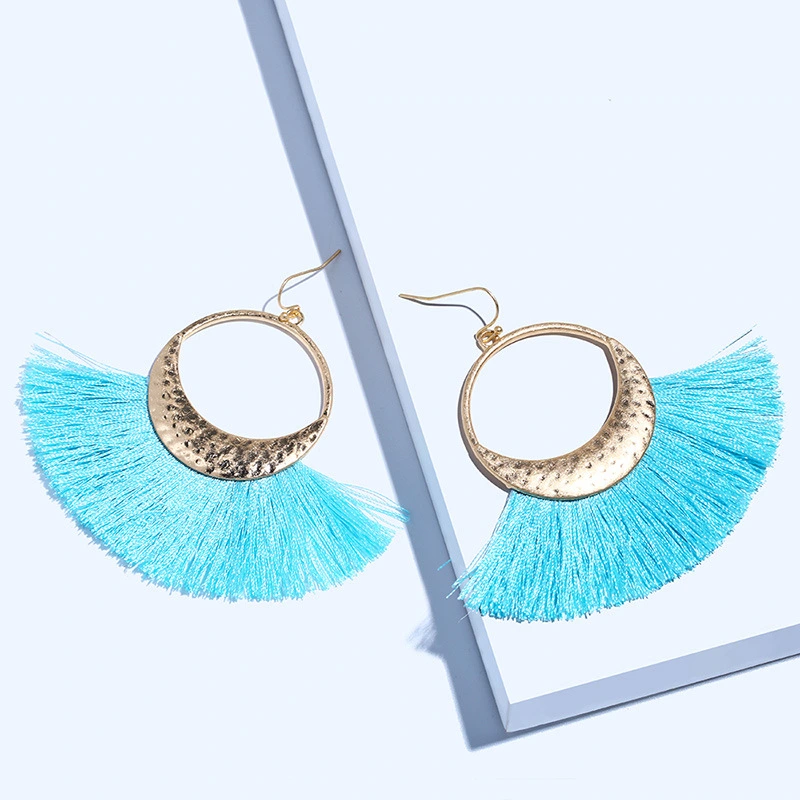 European and American fashion earrings trendy women exaggerated long temperament geometric tassel earrings earrings earrings female erj98