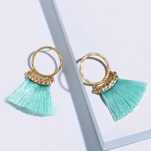 European and American fashion earrings trendy women exaggerated long temperament geometric tassel earrings earrings earrings female erj98