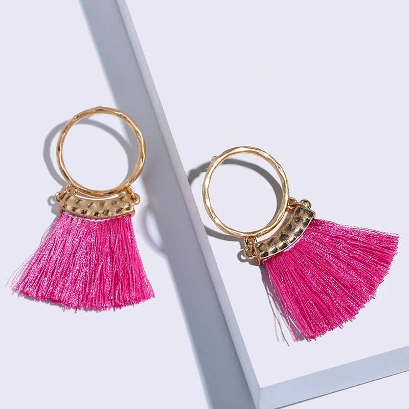 European and American fashion earrings trendy women exaggerated long temperament geometric tassel earrings earrings earrings female erj98