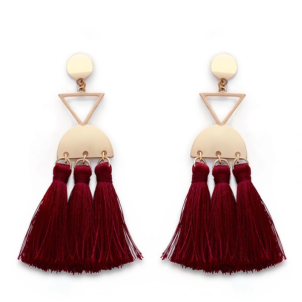 European and American fashion earrings trendy women exaggerated long temperament geometric tassel earrings earrings earrings female erj98