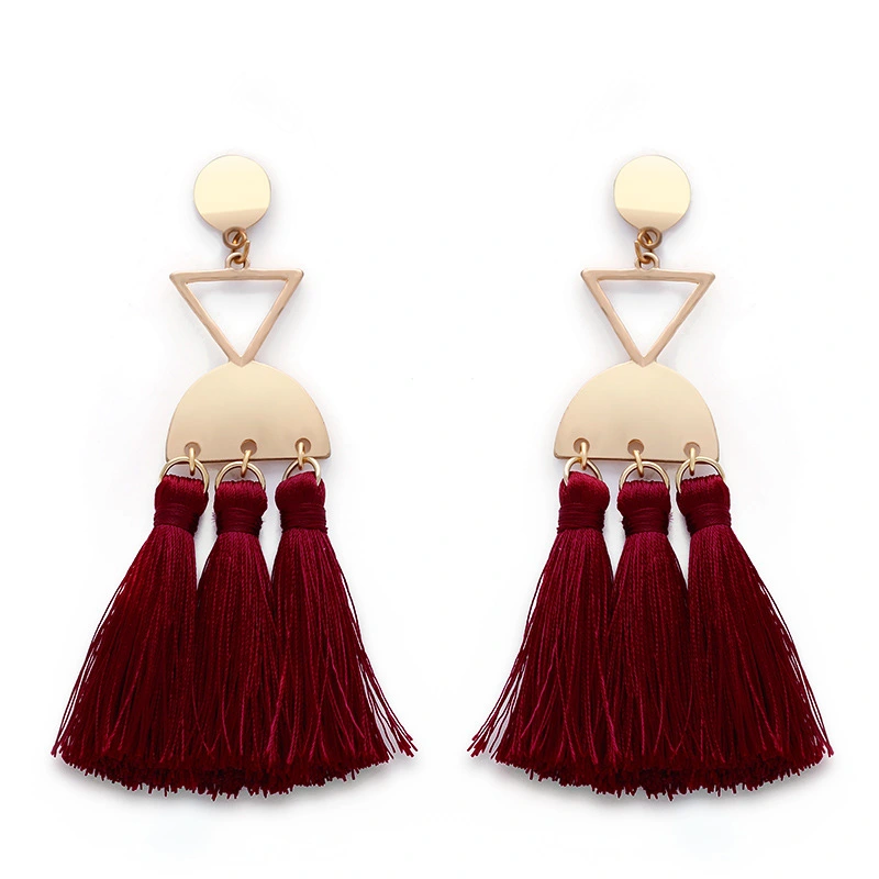 European and American fashion earrings trendy women exaggerated long temperament geometric tassel earrings earrings earrings female erj98