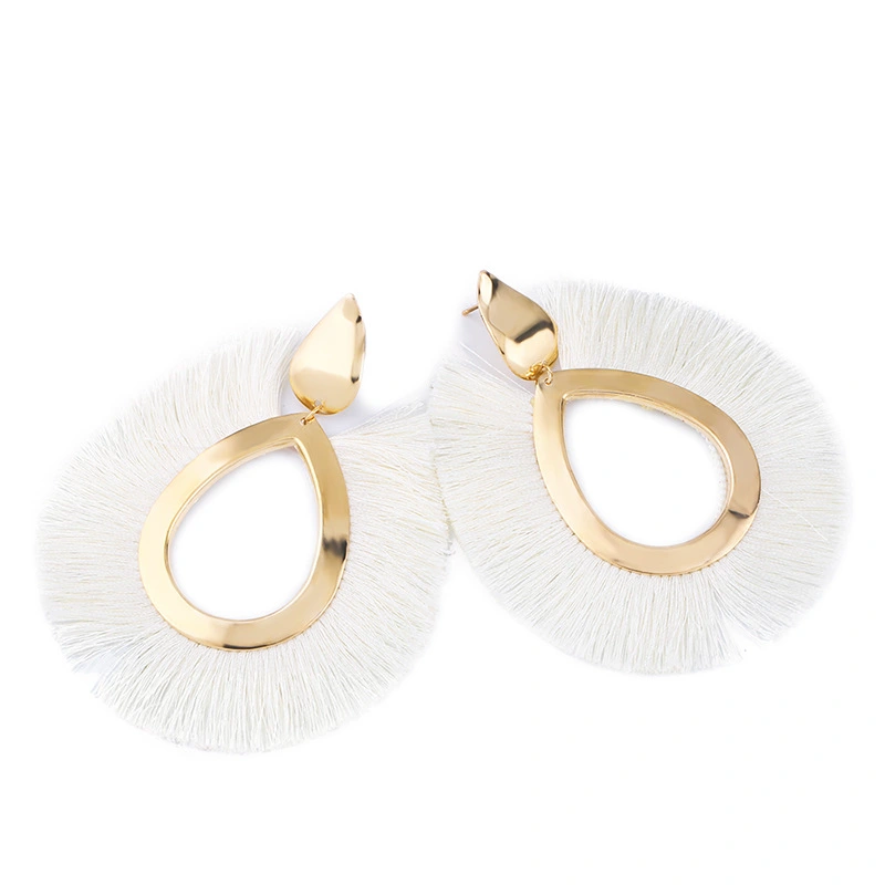 European and American fashion earrings trendy women exaggerated long temperament geometric tassel earrings earrings earrings female erj98
