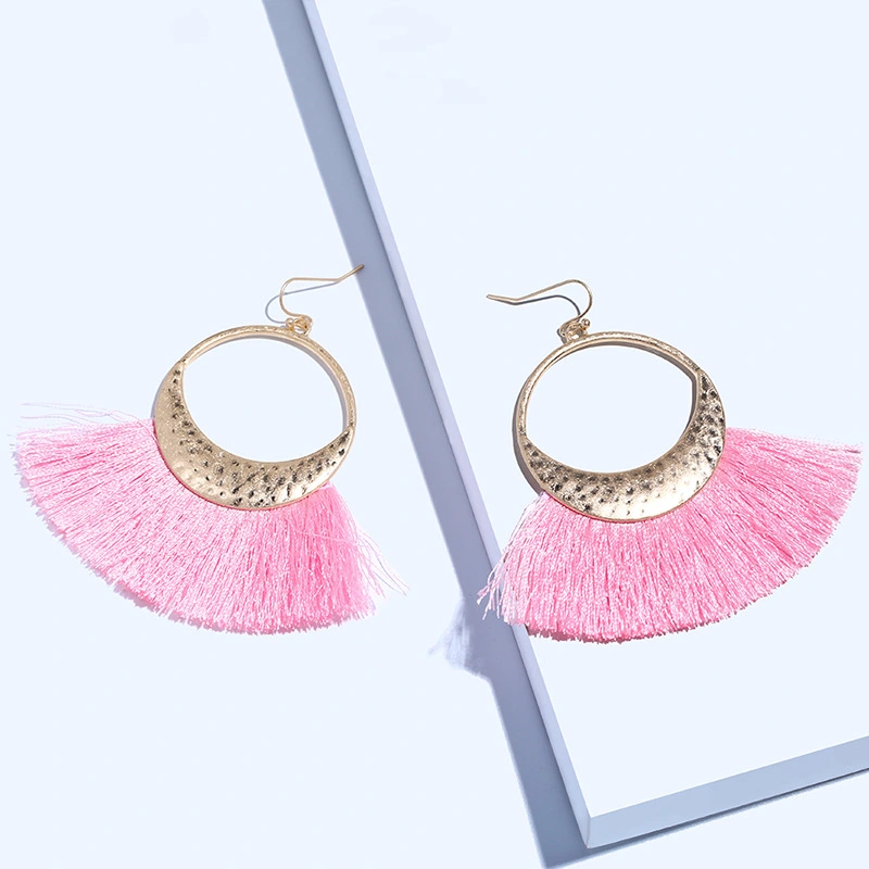 European and American fashion earrings trendy women exaggerated long temperament geometric tassel earrings earrings earrings female erj98