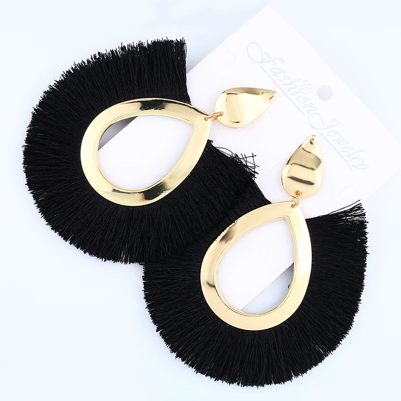European and American fashion earrings trendy women exaggerated long temperament geometric tassel earrings earrings earrings female erj98