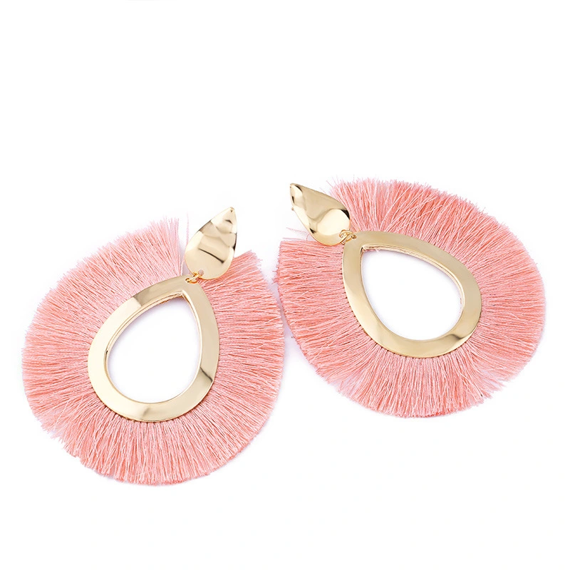 European and American fashion earrings trendy women exaggerated long temperament geometric tassel earrings earrings earrings female erj98