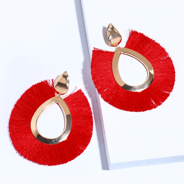 European and American fashion earrings trendy women exaggerated long temperament geometric tassel earrings earrings earrings female erj98
