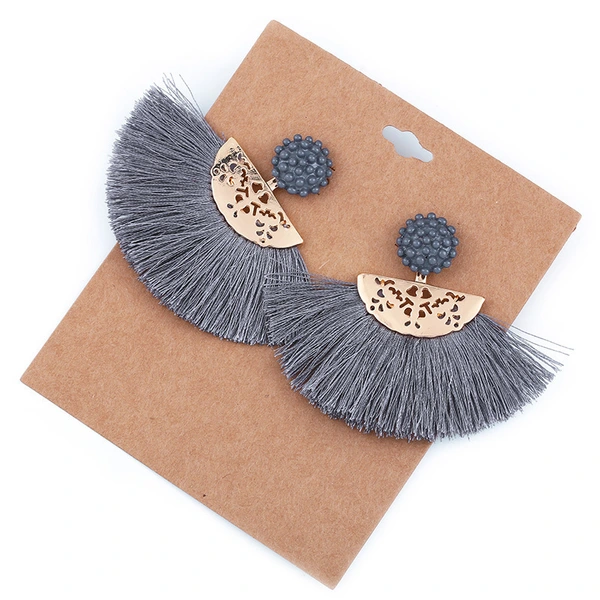 European and American fashion earrings trendy women exaggerated long temperament geometric tassel earrings earrings earrings female erj98