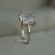 New accessories classic four-claw white square diamond ring copper plated rose gold ring jewelry wholesale