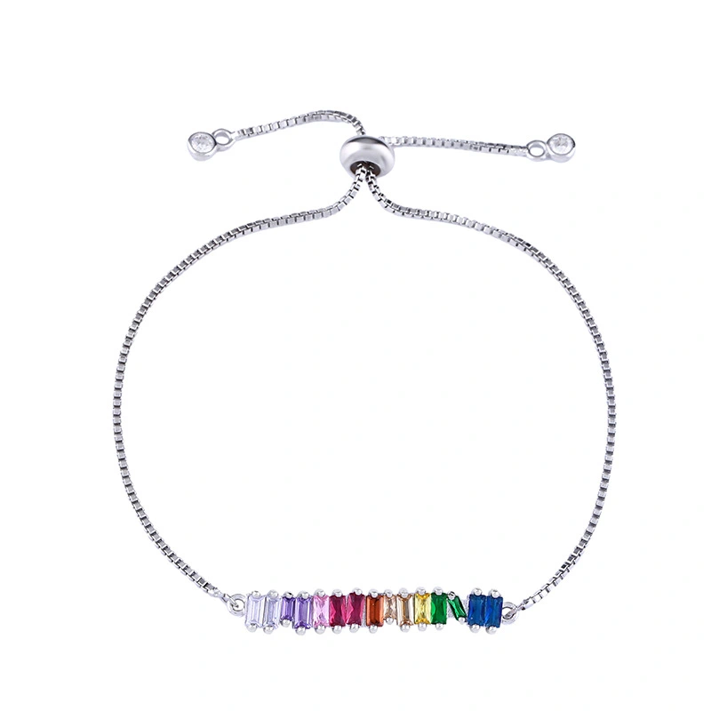 European and American simple retractable colored gemstone bracelet adjustable bracelet female brb43