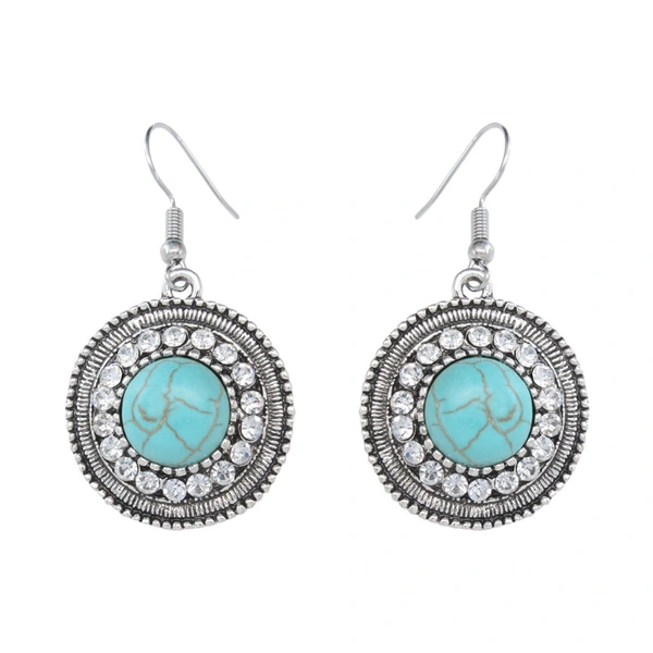 E-commerce Bohemian ethnic style retro turquoise ear hook women's evening party earrings earrings erf47