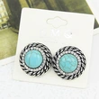 E-commerce Bohemian ethnic style retro turquoise ear hook women's evening party earrings earrings erf47