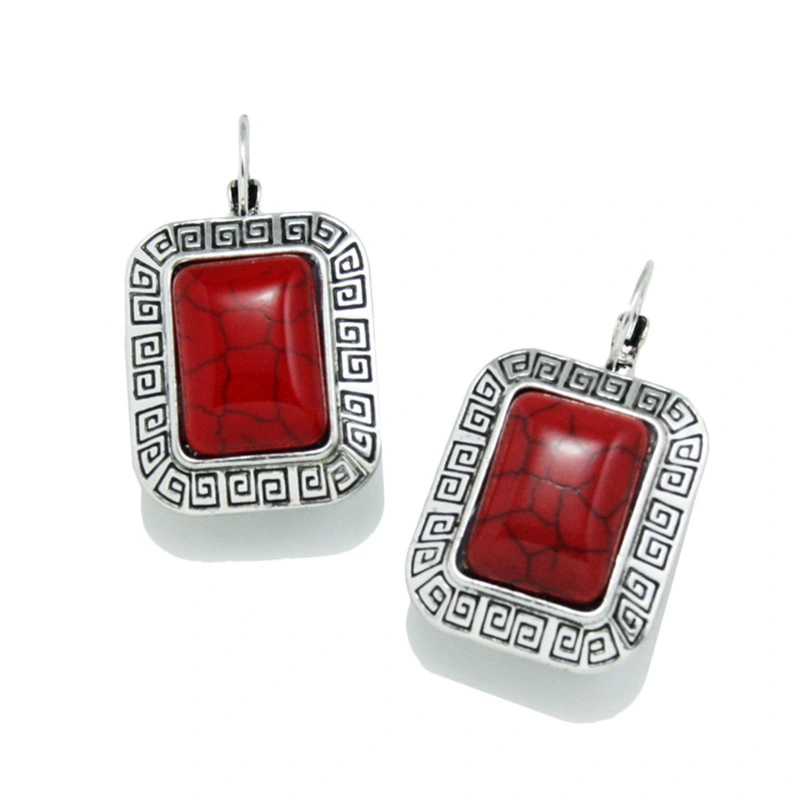 E-commerce Bohemian ethnic style retro turquoise ear hook women's evening party earrings earrings erf47